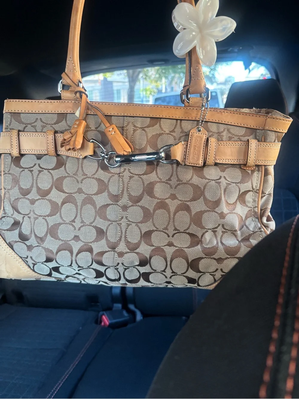 Vintage Fall Coach Signature Hampton Canvas Tote Bag